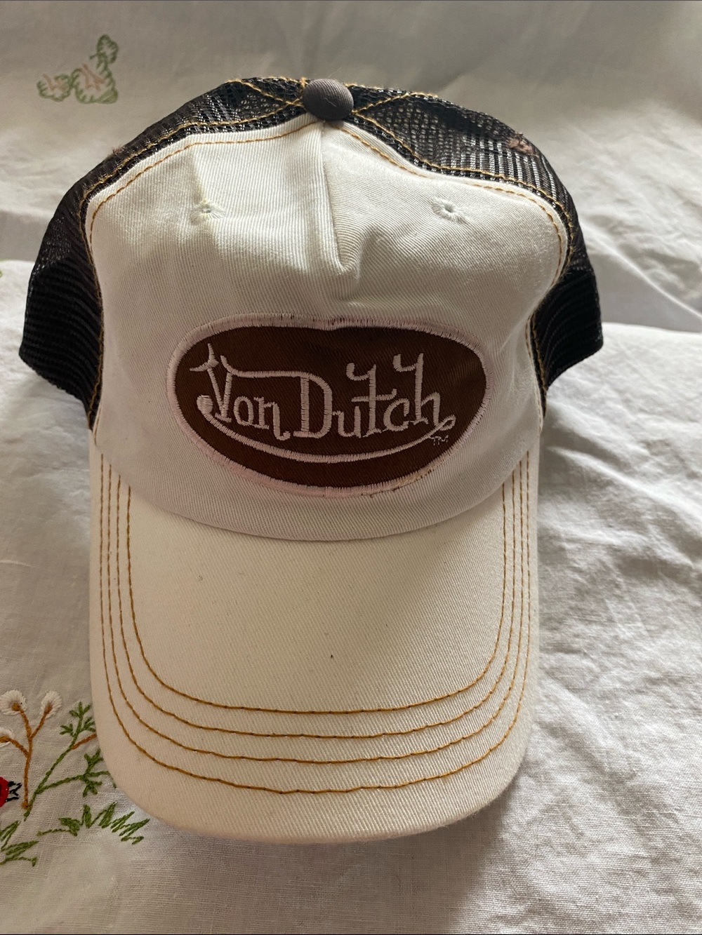 Von Dutch white  & Brown Mesh Logo cap / hat unisex